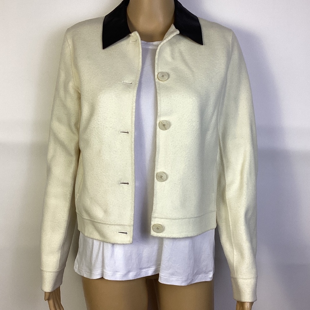 Theory Cream Jacket with Black Collar